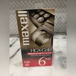 Sealed Maxell Gold Video Tape VHS HGX-Gold Premium set of 5